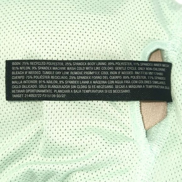 All In Motion Cropped Workout Tank  Womens Small Green Sports Bra Back Cut Out - Picture 8 of 8